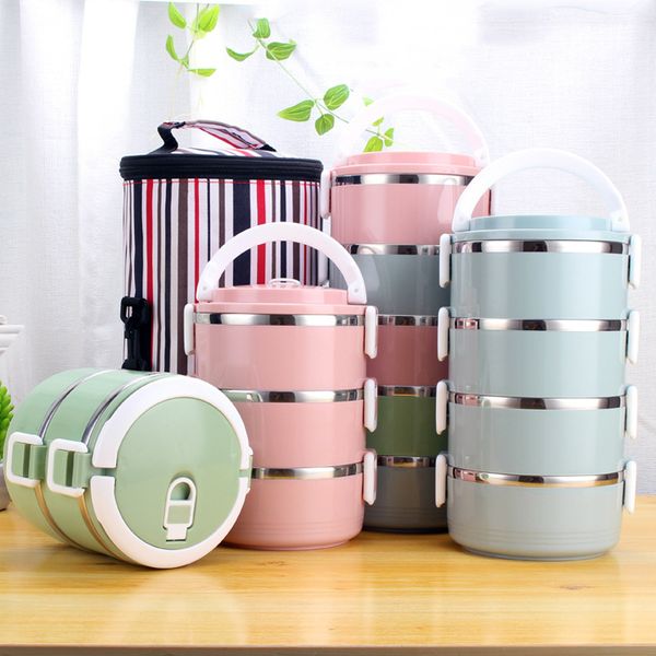 

lunch boxes japanese thermal lunch box leak-proof stainless steel bento box portable picnic school food container luchbox 1pc