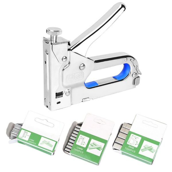 

3 in 1 nail staple gun set 3 ways stapler tacker with boxes nails home office 72xd