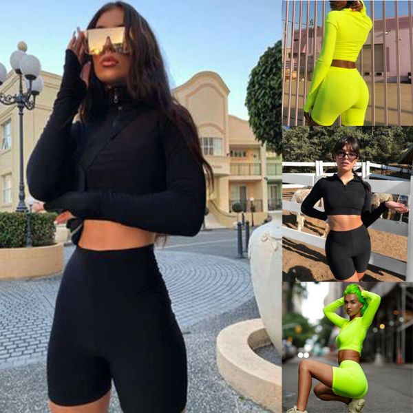 

2pcs fashion women sportswear yoga set crop +shorts pants fitness sports suits female tracksuit bodycon casual outfit, White;red