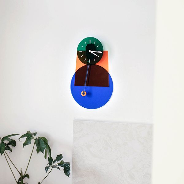 

european wall clock color splicing creative wall clock household clockmodern design