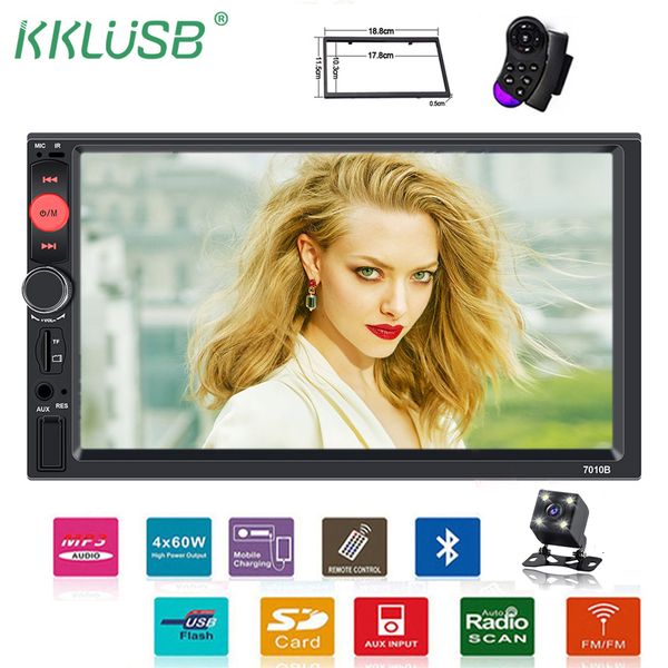

2 din car radio hd 7 " touch screen mirrorlink mp5 player subwoofer autoradio bluetooth rear view camera tape recorder 7010b tf car dvd