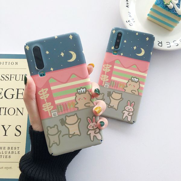 

for iphone 11 pro xs max xr illustration bear phone case 6 7 8 x plus pc pattern overlay hard cell phone cases