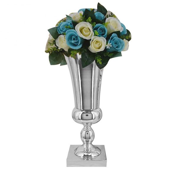 

43см большой потрясающие серебряный iron luxury flower vase именная centerpiece home decor