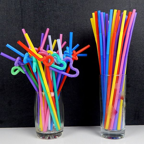 

50/100pcs disposable straw flexible drinkable flexible 26 cm safe family party bar pak55