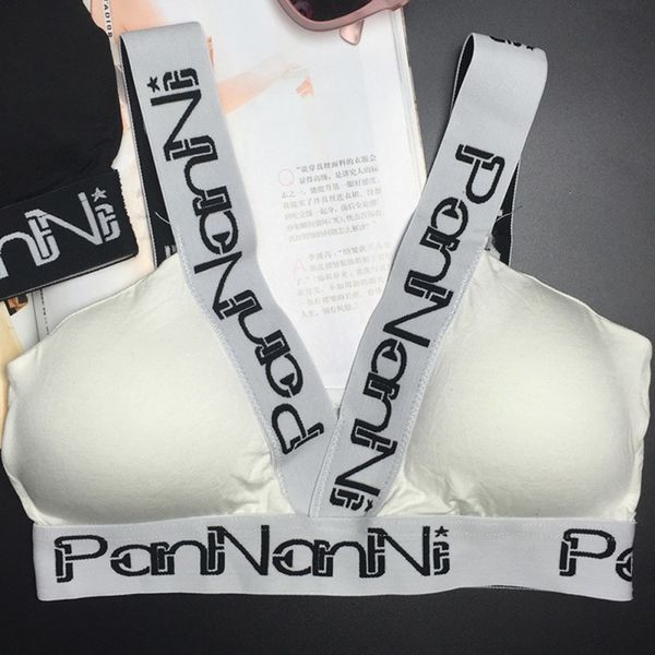 

wholesale women thin 3/4 cup lingerie elastic force slim vest tube letter chest pad no steel ring underwear, Red;black