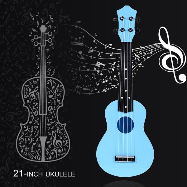 

21 inch 15 frets ukulele 4 string acoustic guitar musical instrument gift soprano plastic hawaiian guitar for beginner student