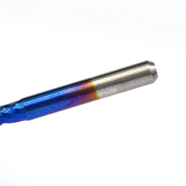 

10pcs blue coating milling cutter cnc router bits single upcut end mill set quality