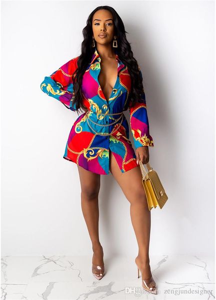 

women summer designer shirts dresses lapel neck long sleeve style female clothing floral print csaual apprel, Black;gray