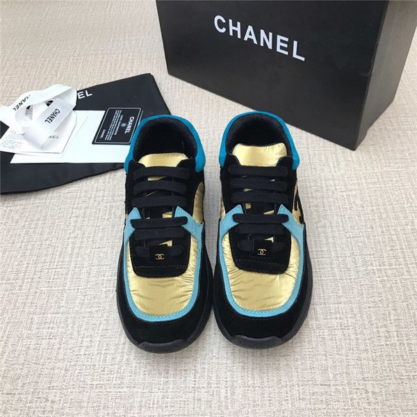 

fashion women's shoes luxury chnel women sneakers lok fu women's shoes casual shoes luxury designer women's casual sneakers 3, Black