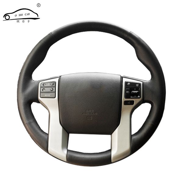 

artificial leather car steering wheel braid for land cruiser prado 2010-2015 2013-2017 /custom made steering cover