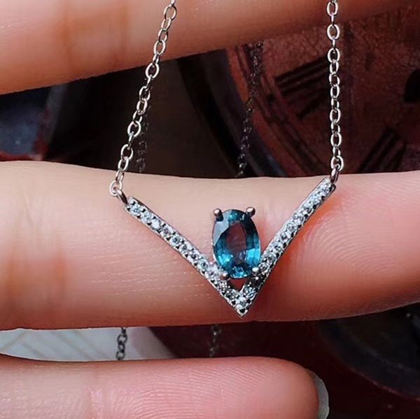 

kjjeaxcmy boutique jewelry 925 silver previous natural sapphire women's necklace pendant set support detection