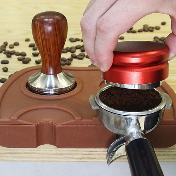 

coffee tamper mat holder espresso maker support base non-slip flexible corner pad barista coffee tea bar tool
