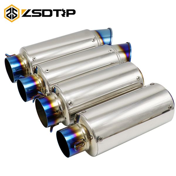 

zsdtrp stainless steel mirror motorcycle exhaust sc gp racing scooter muffler pipe for most 50.8mm 60mm project motorbike