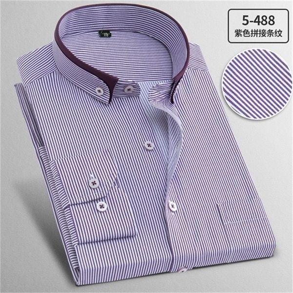 

2019 sell spring/autumn business casual blue pink striped middle-aged long sleeve men shirt black collar father dad clothes, White;black