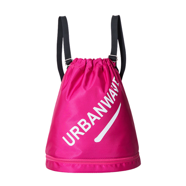 

waterproof wet and dry spearated drawstring bag swimming sports fitness backpack bag for men and women with shoes pouch