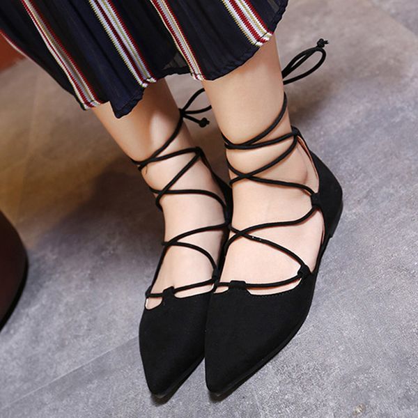 

women sandals fashion flat shoes female roman large size 34-42 girl single shoes spring and summer new straps, Black