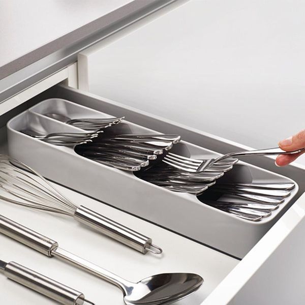 

2020 knife and fork dividing storage box tableware tray cutlery drawer organiser useful kitchen utensil holder storage supplies