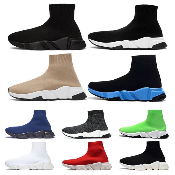 

2020 men women speed trainer sock shoes black white red glitter pink casual shoes women runner size 36-45