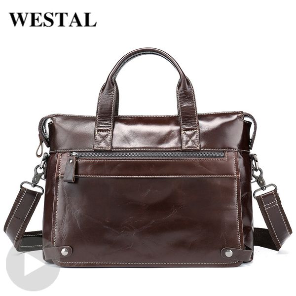 

westal business big shoulder leather men briefcase messenger black crossbody lapbag case handbag for man document organizer