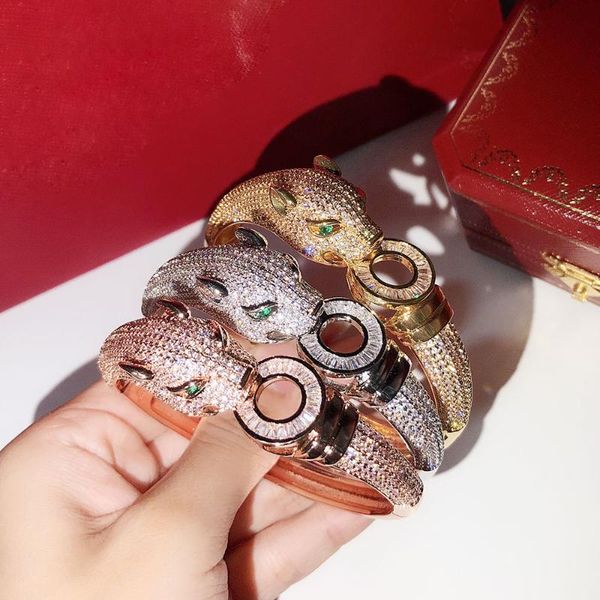 

s925 silver leopard браслет французского качество индивидуальной властные моды lady браслет партия мяч vivid, Black