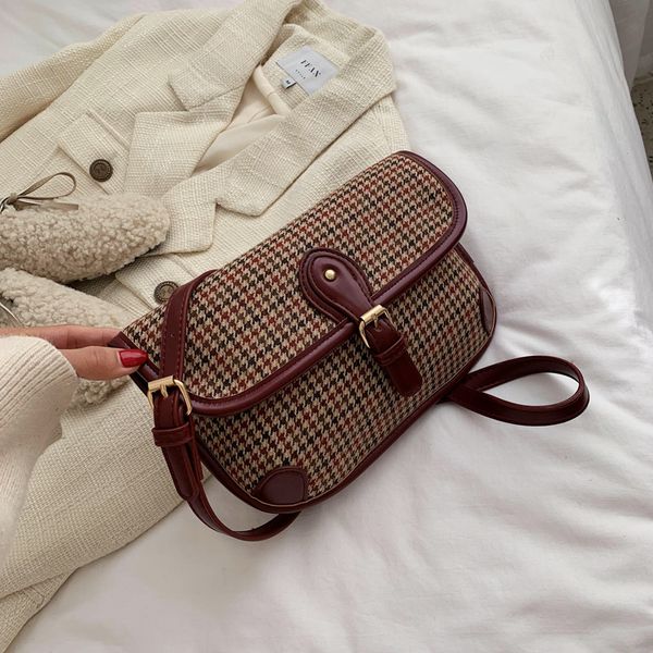 

2019 colorful drawstring bags for women crossbody bags european and american style wide strap bags shoulder plaid bag yiming/12
