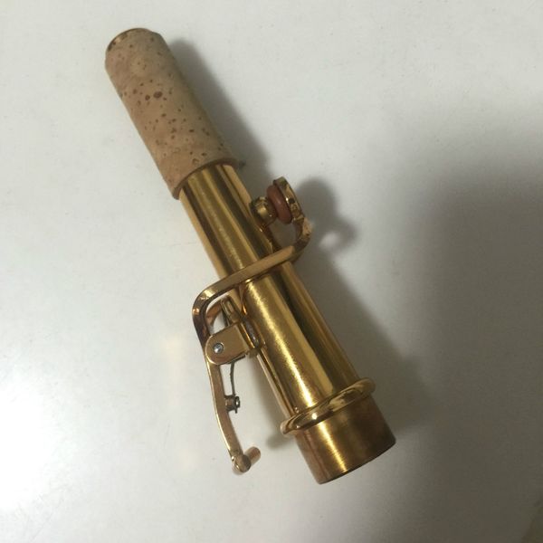 

new arrival soprano saxophone neck quality brass material gold lacquer saxophone connector musical instrument accessories 16.8mm