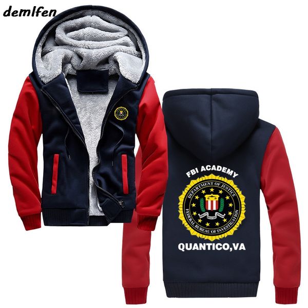 

men's academy quantico printed united states va justice cool of fbi army sweatshirt jacket hoodie department rpbmg, Black