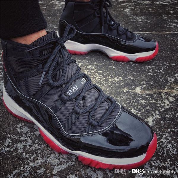 

release st authentic 11 og bred men basketball shoes black red real carbon fiber 11s retro 23 mans sports sneakers 378037-061 with box