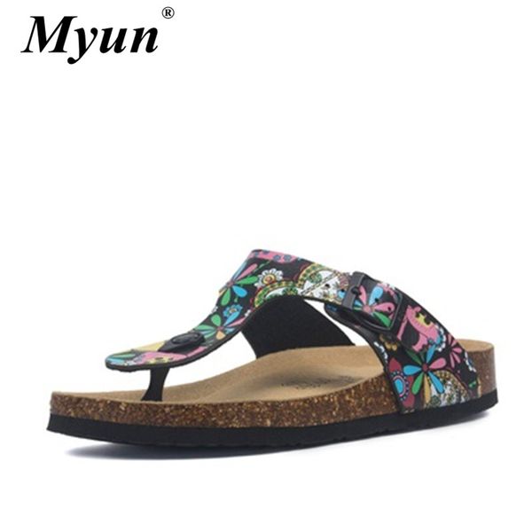 

new men women cork slipper casual summer beach mixed color slip on slides shoe lovers flat flip flops plus size 35-45, Black
