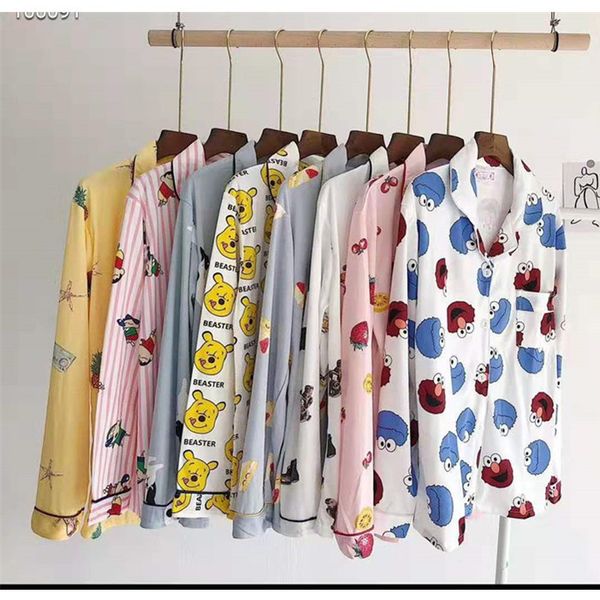 autumn light oxygen bao ban xiaoxin sesame street pooh bear qmilch set strawberry cake pajamas women's home wear, Black;brown