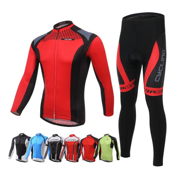

sportswear tanhyo long sleeve cycling jersey bicycling shirts bicycle bike mtb ciclismo cycle clothing pants, Black;red
