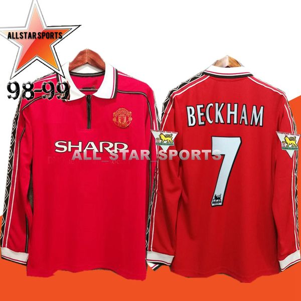 

Long leeve 98 99 man beckham keane ol kjaer gigg 3 retro utd occer jer ey 1998 1999 cla ic football hirt cami eta, Black;yellow