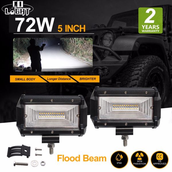 

5 inch led working light 72w 12v 24v auto floodlight for off road 4x4 lada gaz uaz toyota vw golf toyota led light bar