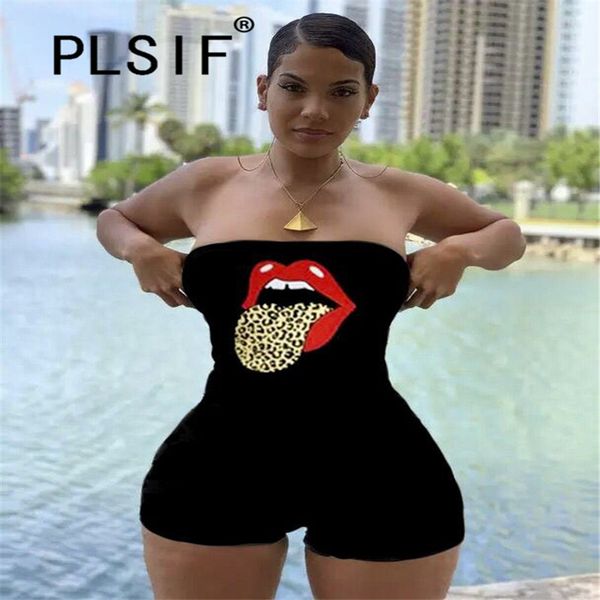 

2020 специальная конструкция корпуса femme прекрасный комбинезонов мультфильм печать груди компресс сексуальное плотное трико высокой улично, Black;white