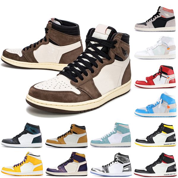 

selling travis scotts 1s high og mid women mens basketball shoes spiderman 1 not for resale chicago 3 sports sneakers, White;red