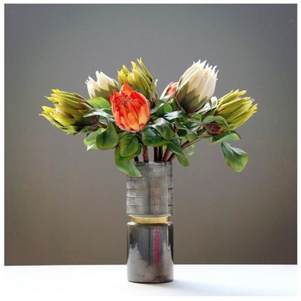

indigo -50pcs protea cynaroides princess flower large size real touch artificial flower wedding party event ing