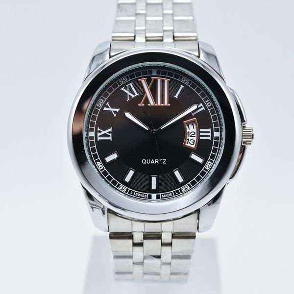 

Горячие продажи 40 мм круглый нержавеющей стали кварцевые мужские часы мода прост