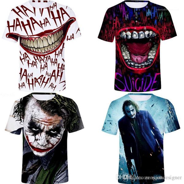 

tshirts crew neck short sleeve fashion style female clothing couple clown casual apparel womens 3d print, White
