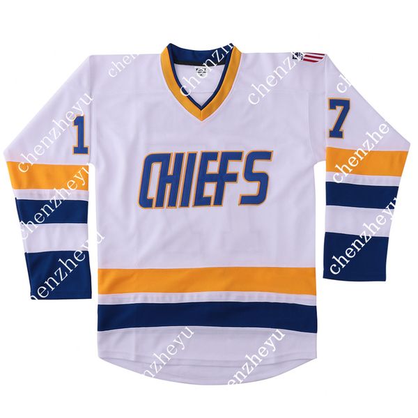 

hanson brothers #17 charlestown chief slap swhite hockey jersey 89556333, Black;red