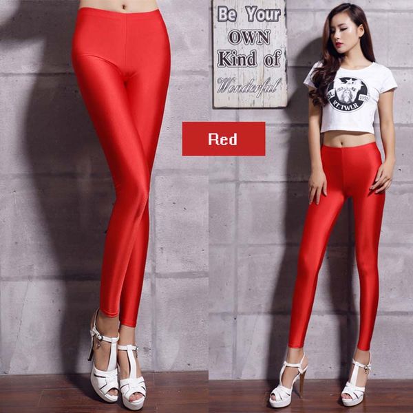 

2019 leggings women fluorescent shiny pant leggings woman large size spandex shinny elasticity casual trousers for girl, Black
