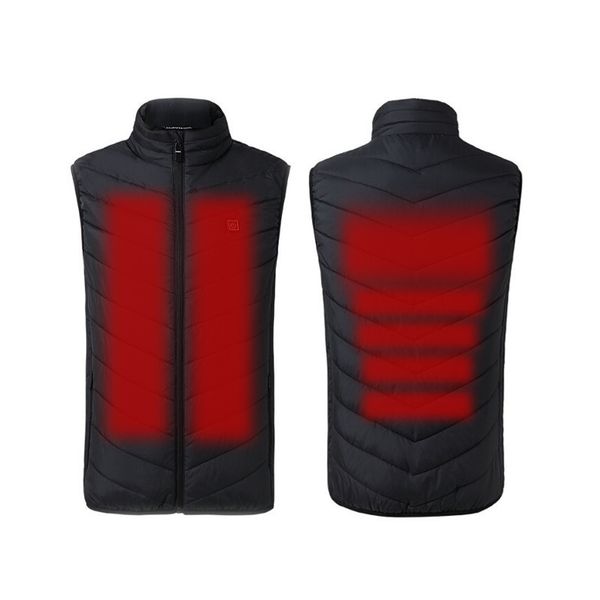 

2019 men outdoor usb infrared heating vest jacket men winter electric thermal clothing waistcoat for sports hiking, Black;white