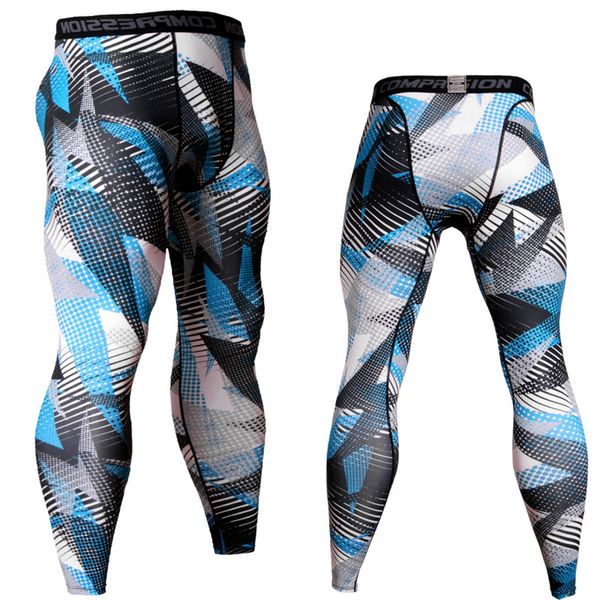 

2018 new men tight pants leggings running sports jogging workout gym fitness male trousers crossfit elasticity sportswear, Black;blue