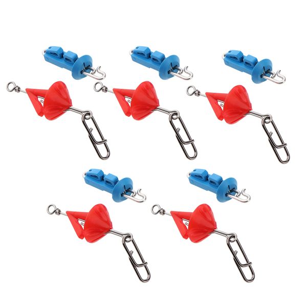 

10 pieces impact bait sea fishing clip bait lock fishing tackle device blue & red