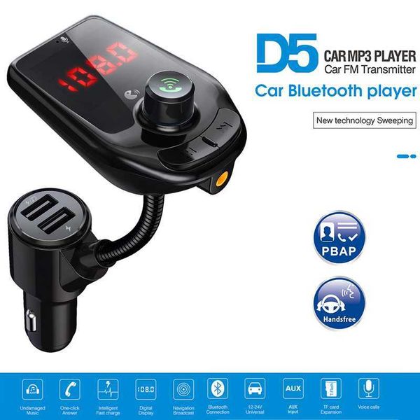 

fm transmitter car mp3 wireless bluetooth hands car kit with dual usb charger support tf & u disk