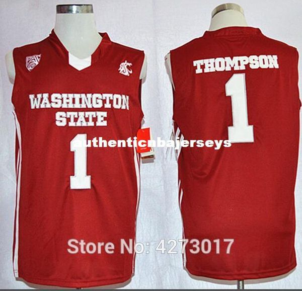 

# 1 thompson state cougars college university basketball jersey xs-6xl vest jerseys, Black;blue
