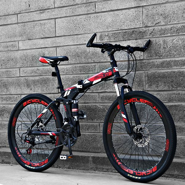 

new brand mountain bike carbon steel frame double cushioning 21/24/27 speed 24/26 inch wheel folding bicycle mtb bicicleta