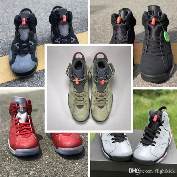 

with box and stock x travis scotts x 6 medium olive 6s men casual shoes unc tinker black infrared cactus jack oregon mens designer shoe