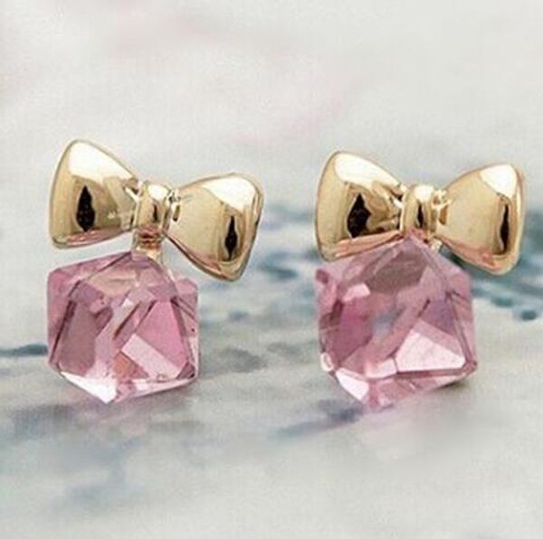 

2019 женские серьги с бантом для женщин y brinco pendientes mujer серьги с корейскими кристаллами, White