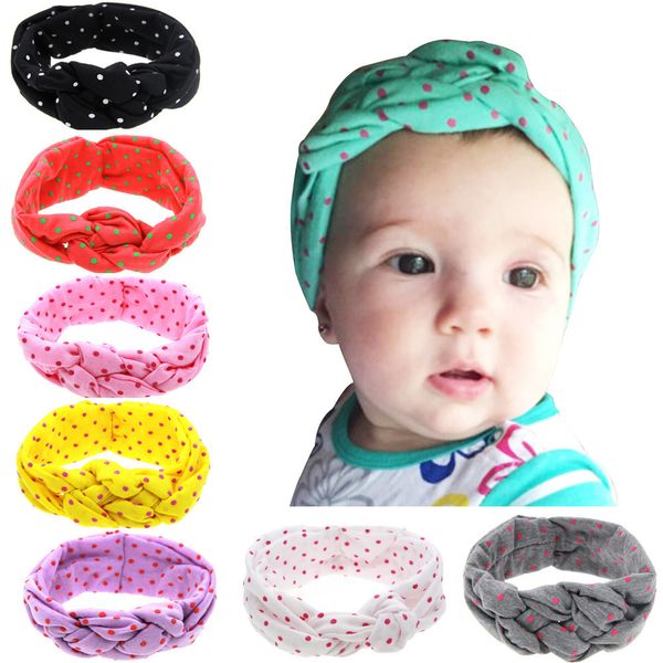 Bebê Impressão Knot Headbands Crianças Turban malha Bandas Meninas fita Elasticidade Acessórios de cabelo Headwear mantilha Atacado