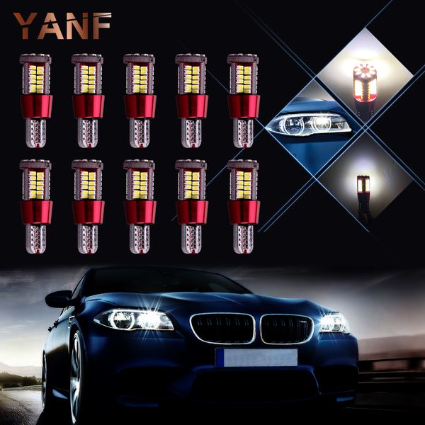 

universal 10pcs/lot t10 w5w canbus no error 54smd led car light bulbs auto marker wedge clearance parking signal lamp